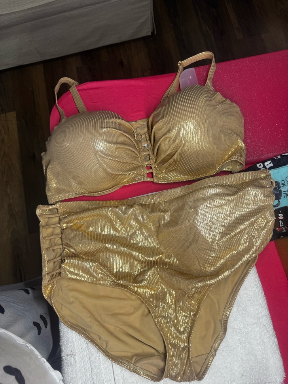 Gold Shimmer Two-Piece Bikini Set
